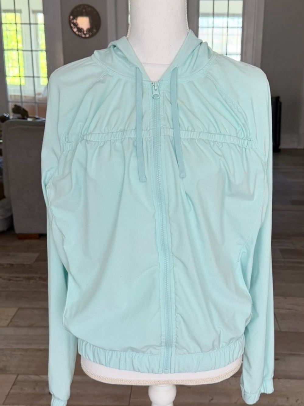 Zella Light Aqua Hooded Lightweight Jacket